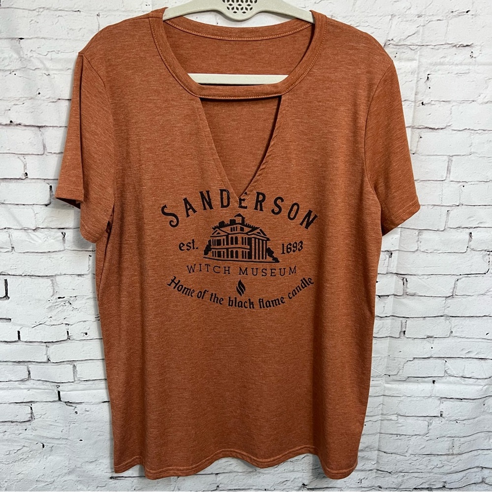 Sanderson Sisters Hocus Pocus Tee Shirt Women XL Witch Museum Halloween Orange